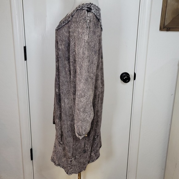 Soft Surroundings Boho Acid Wash Dress Size Large Rayon Asymmetrical Hem - Picture 6 of 10